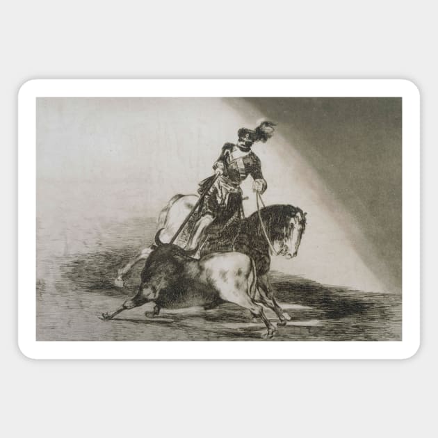 Charles Quint Lancant Un Taureau by Francisco Goya Magnet by Classic Art Stall